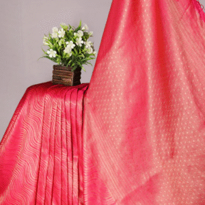 Rani Silk Leheriya Styled Zari Weaving Saree